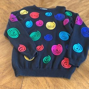 VTG 80’s Raffaella color swirl sweater small